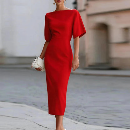 Women's Formal Flutter Sleeve Midi Dress – House of Velari