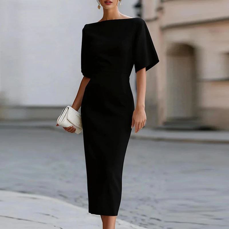 Women's Formal Flutter Sleeve Midi Dress – House of Velari
