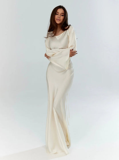 Women's Long Sleeve Fitted Waist Maxi Dress – House of Velari