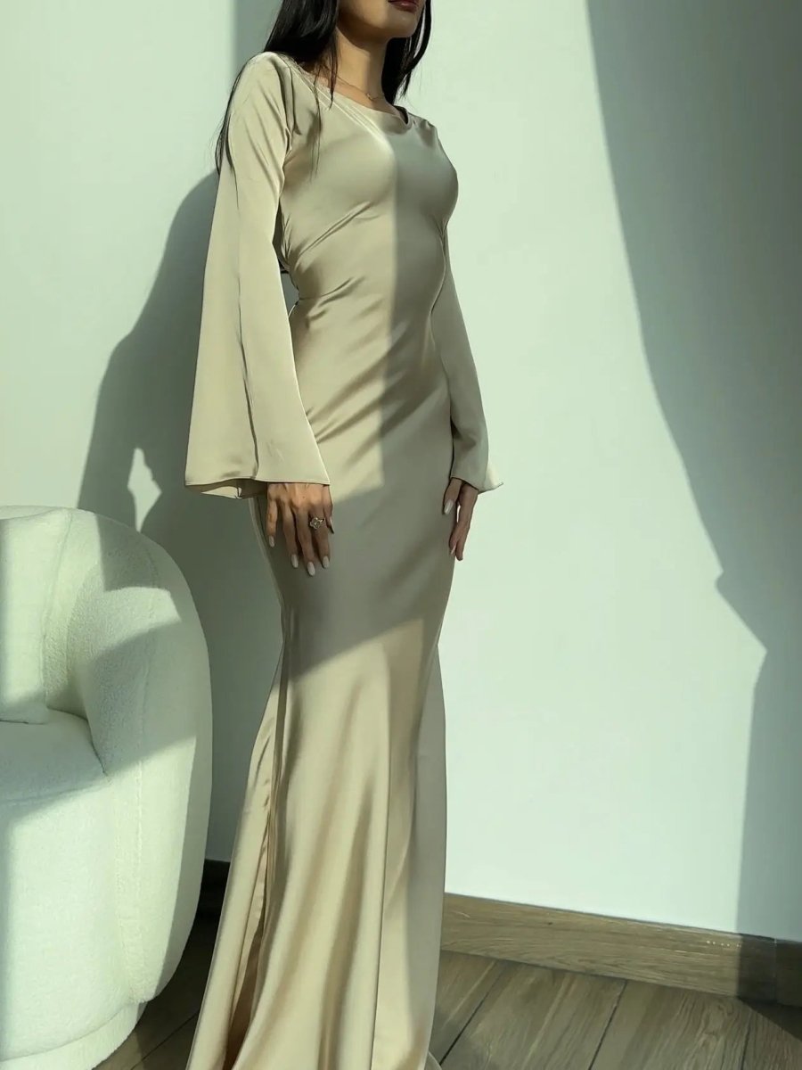 Women's Long Sleeve Fitted Waist Maxi Dress – House of Velari