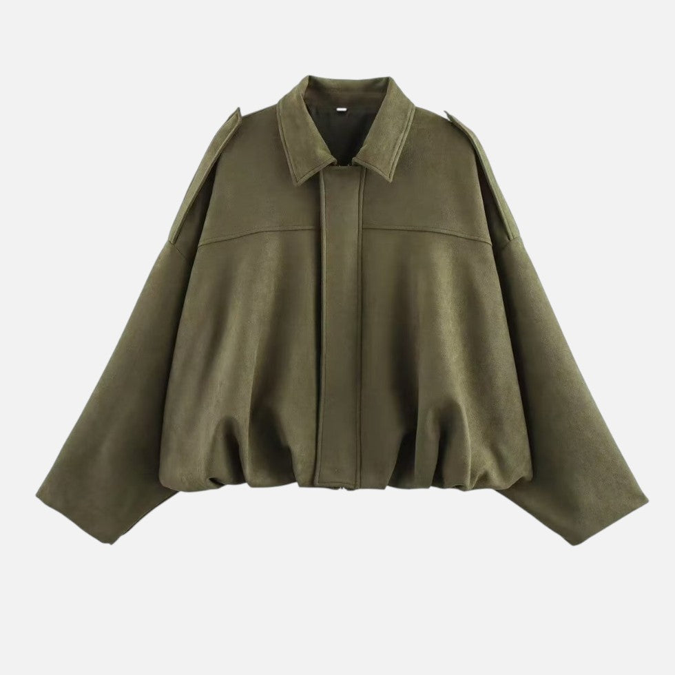 Zip Front Cropped Suede Spring Jacket – House of Velari