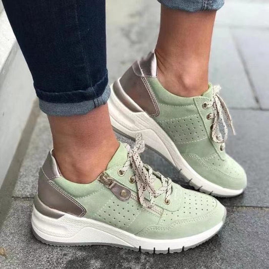 Women's Lace-Up Wedge Walking Sneakers – House of Velari