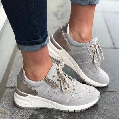Women's Lace-Up Wedge Walking Sneakers – House of Velari