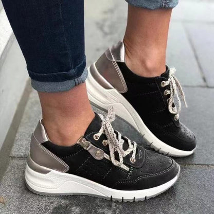 Women's Lace-Up Wedge Walking Sneakers – House of Velari