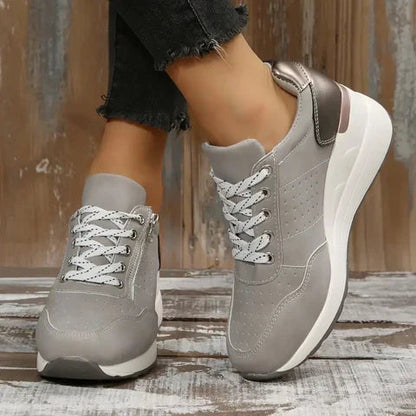 Women's Lace-Up Wedge Walking Sneakers – House of Velari