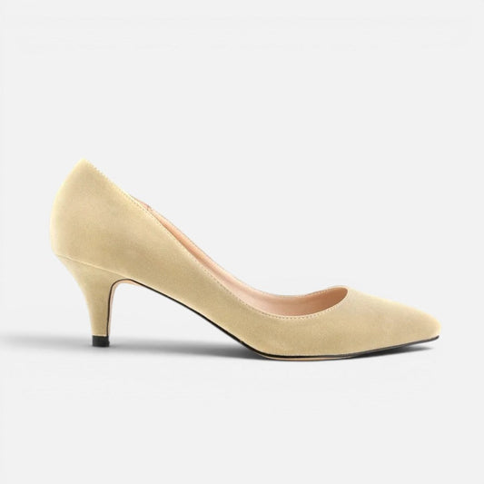 Suede Pointed-Toe Mid Heel Court Shoes – House of Velari