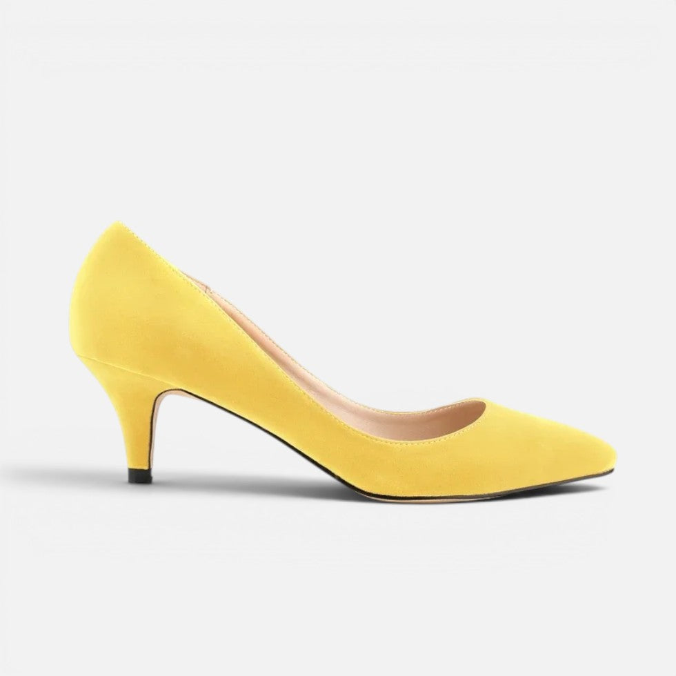Suede Pointed-Toe Mid Heel Court Shoes – House of Velari