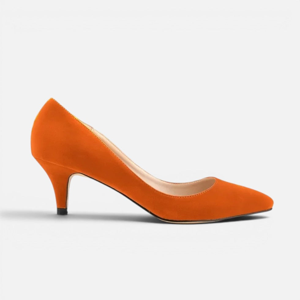 Suede Pointed-Toe Mid Heel Court Shoes – House of Velari