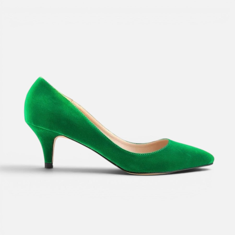 Suede Pointed-Toe Mid Heel Court Shoes – House of Velari