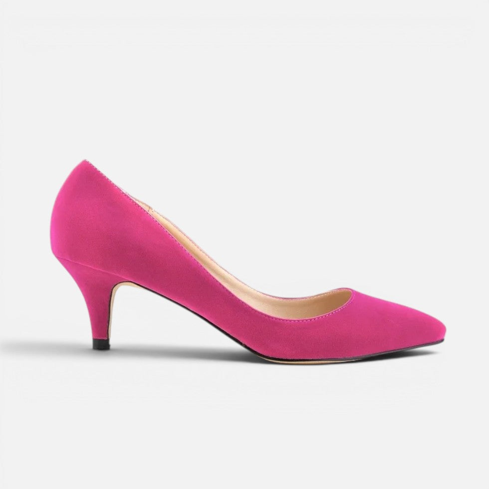 Suede Pointed-Toe Mid Heel Court Shoes – House of Velari