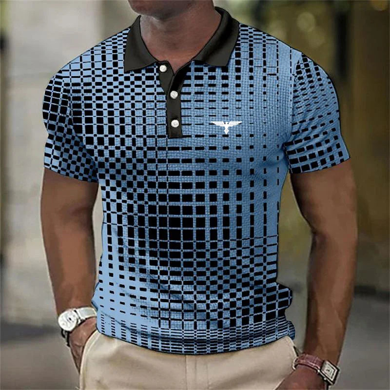 Men's Geometric Print Stretch Polo – House of Velari