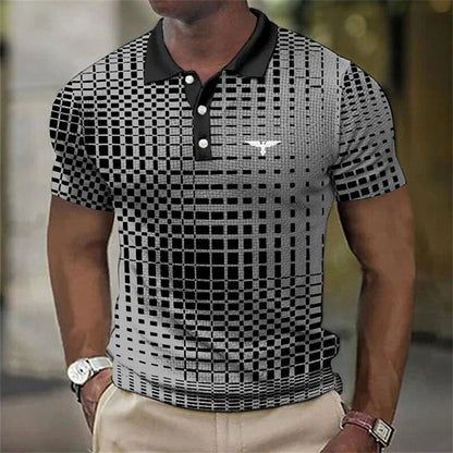 Men's Geometric Print Stretch Polo – House of Velari