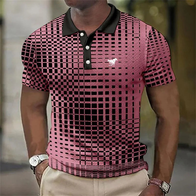Men's Geometric Print Stretch Polo – House of Velari