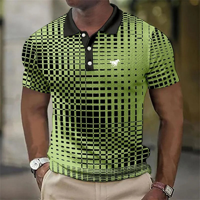 Men's Geometric Print Stretch Polo – House of Velari