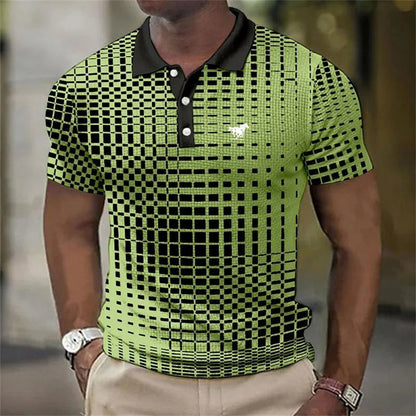 Men's Geometric Print Stretch Polo – House of Velari