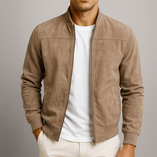 Men's Zip Up Suede Bomber Jacket – House of Velari