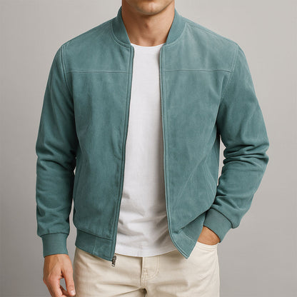 Men's Zip Up Suede Bomber Jacket – House of Velari