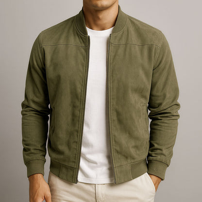 Men's Zip Up Suede Bomber Jacket – House of Velari