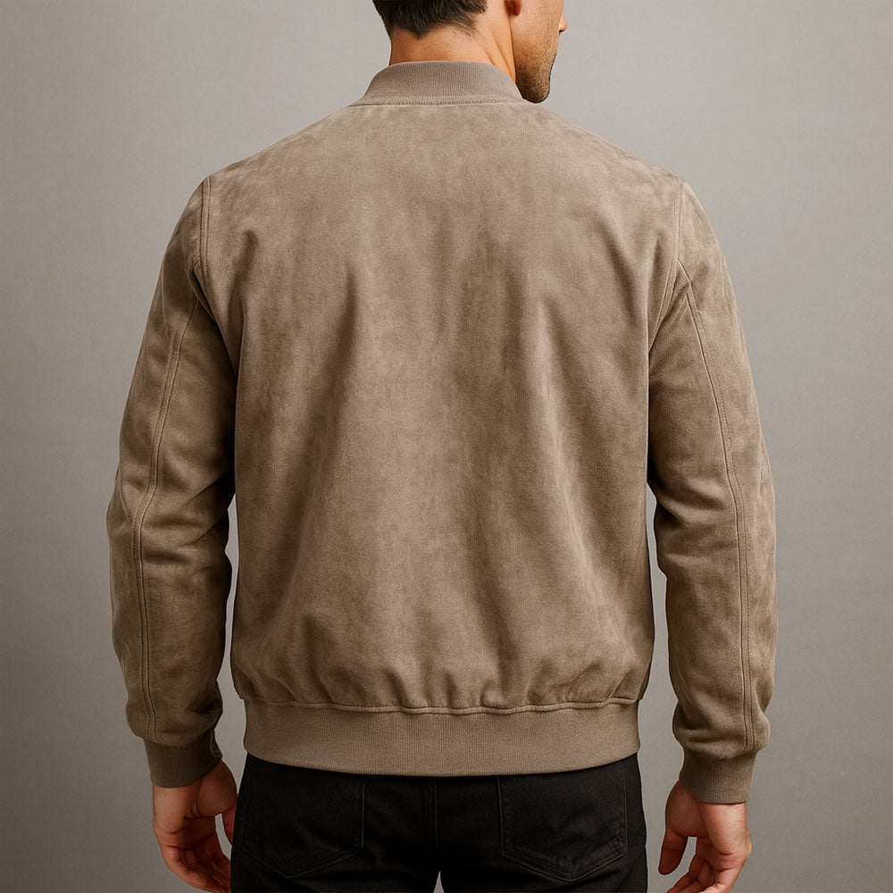 Men's Zip Up Suede Bomber Jacket – House of Velari