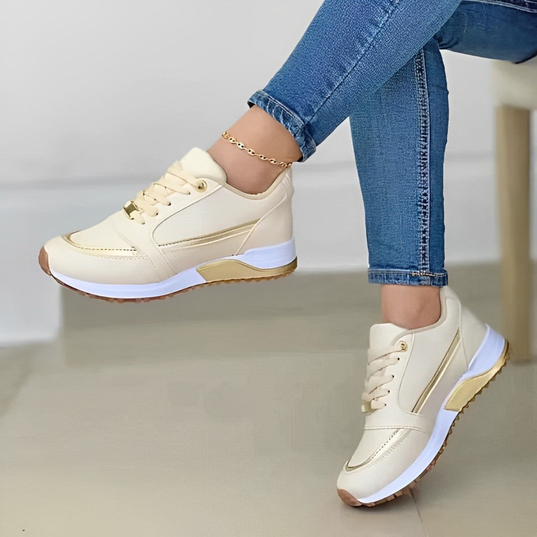 Women's Sneakers – Cushioned Comfort, Metallic Accents – House of Velari