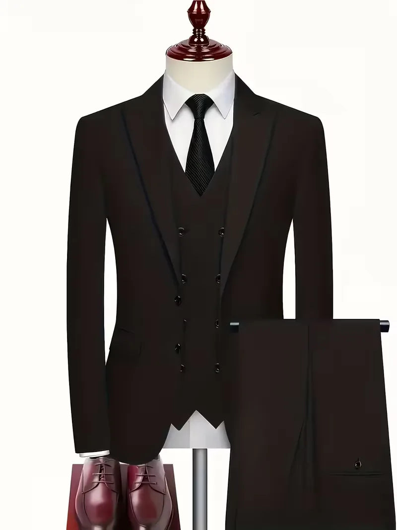 Men's Slim Fit Three-Piece Suit Waistcoat – House of Velari