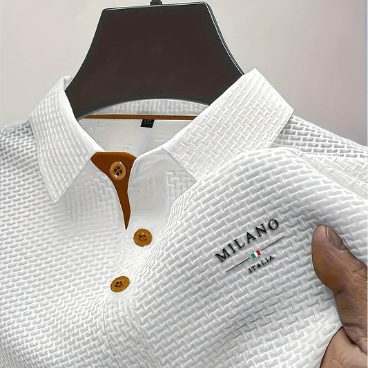 Men's Short Sleeve Textured Knit Polo Shirt – House of Velari