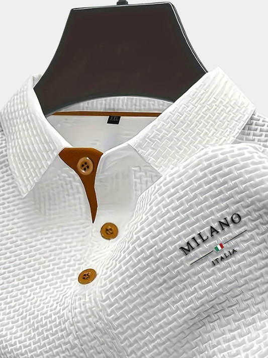 Men's Short Sleeve Textured Knit Polo Shirt – House of Velari
