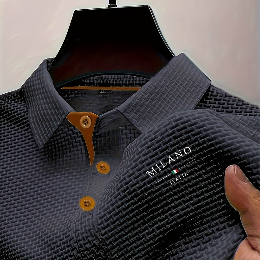 Men's Short Sleeve Textured Waffle Polo Shirt – House of Velari
