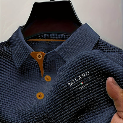 Men's Short Sleeve Textured Waffle Polo Shirt – House of Velari