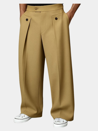 Men's Wide-Leg Pleated Pants – House of Velari