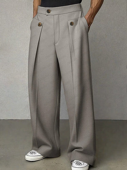 Men's Wide-Leg Pleated Pants – House of Velari