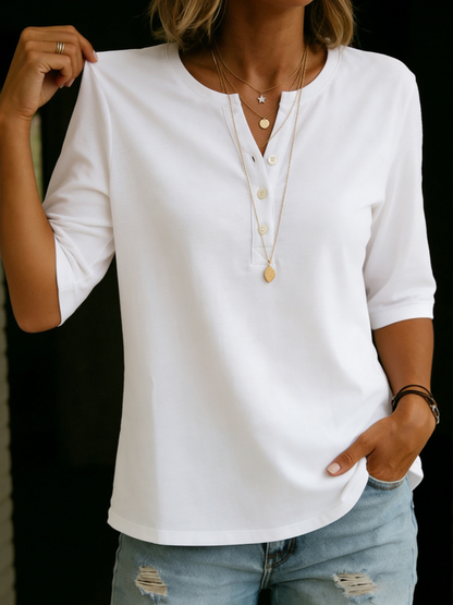 Women's Henley Neck Cotton T-Shirt – House of Velari