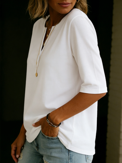 Women's Henley Neck Cotton T-Shirt – House of Velari