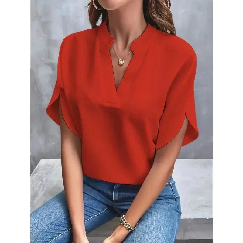 Women's Chiffon V-Neck Blouse Batwing Sleeve – House of Velari