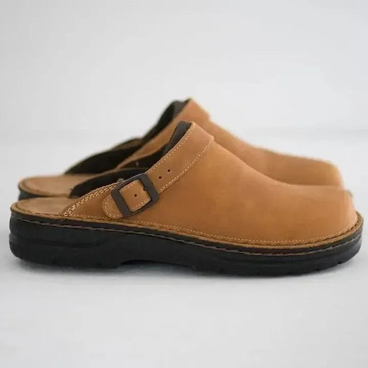 Women's Slip On Buckle Leather Clogs – House of Velari