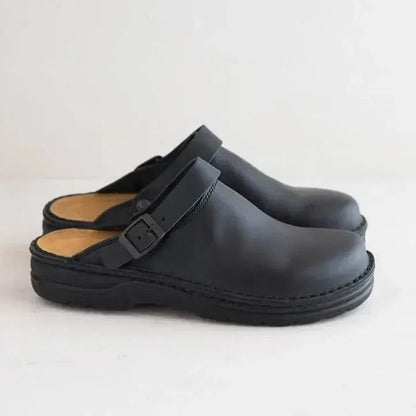 Women's Slip On Buckle Leather Clogs – House of Velari