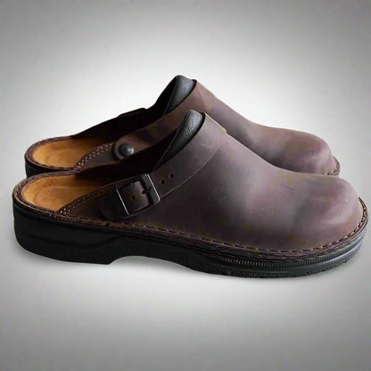 Women's Slip On Buckle Leather Clogs – House of Velari