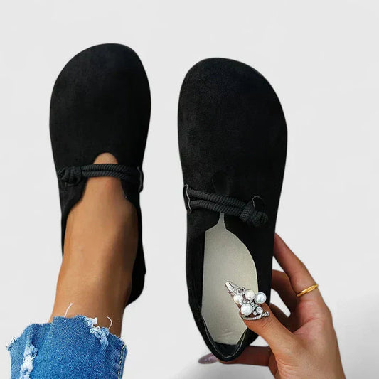 Women's Lace Up Suede Mules Flats – House of Velari
