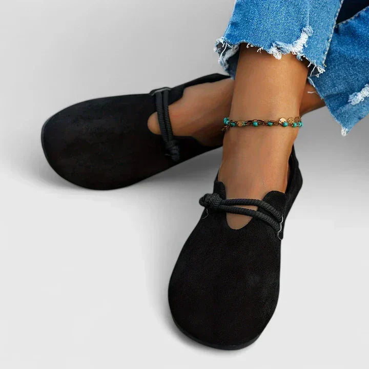 Women's Lace Up Suede Mules Flats – House of Velari