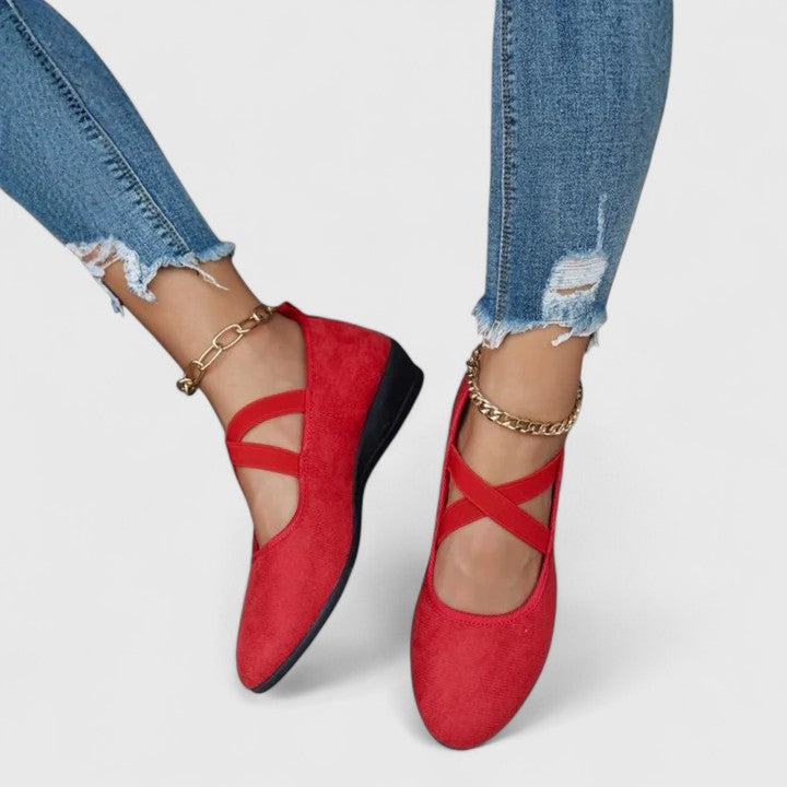 Women's Ankle Strap Ballet Flats – House of Velari