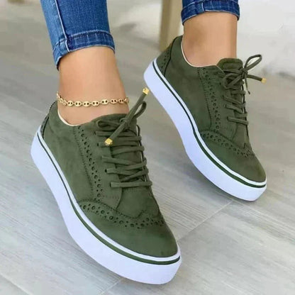 Women's Platform Sneakers Lace Up Brogue Detail – House of Velari