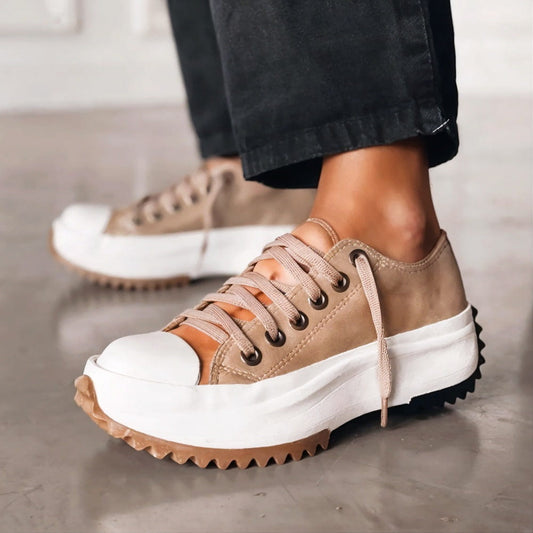 Women's Platform Lace-Up Sneakers – Casual Wear – House of Velari