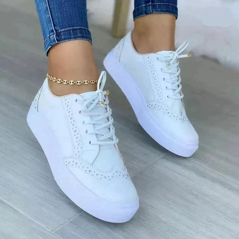 Women's Platform Sneakers Lace Up Brogue Detail – House of Velari