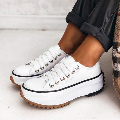 Women's Platform Lace-Up Sneakers – Casual Wear – House of Velari