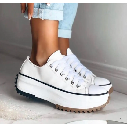 Women's Platform Lace-Up Sneakers – Casual Wear – House of Velari