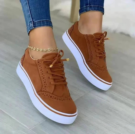 Women's Platform Lace-Up Sneakers Cushioned – House of Velari