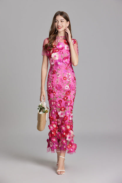 Women's Sheer Floral Embroidered Maxi Dress – House of Velari
