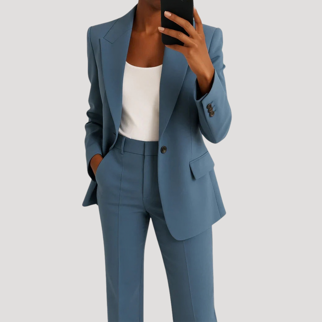 Women's Tailored Blazer Wide Leg Trouser Suit Set – House of Velari