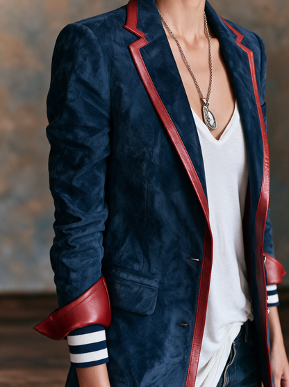 Women's Red Suede Vintage Blazer – House of Velari