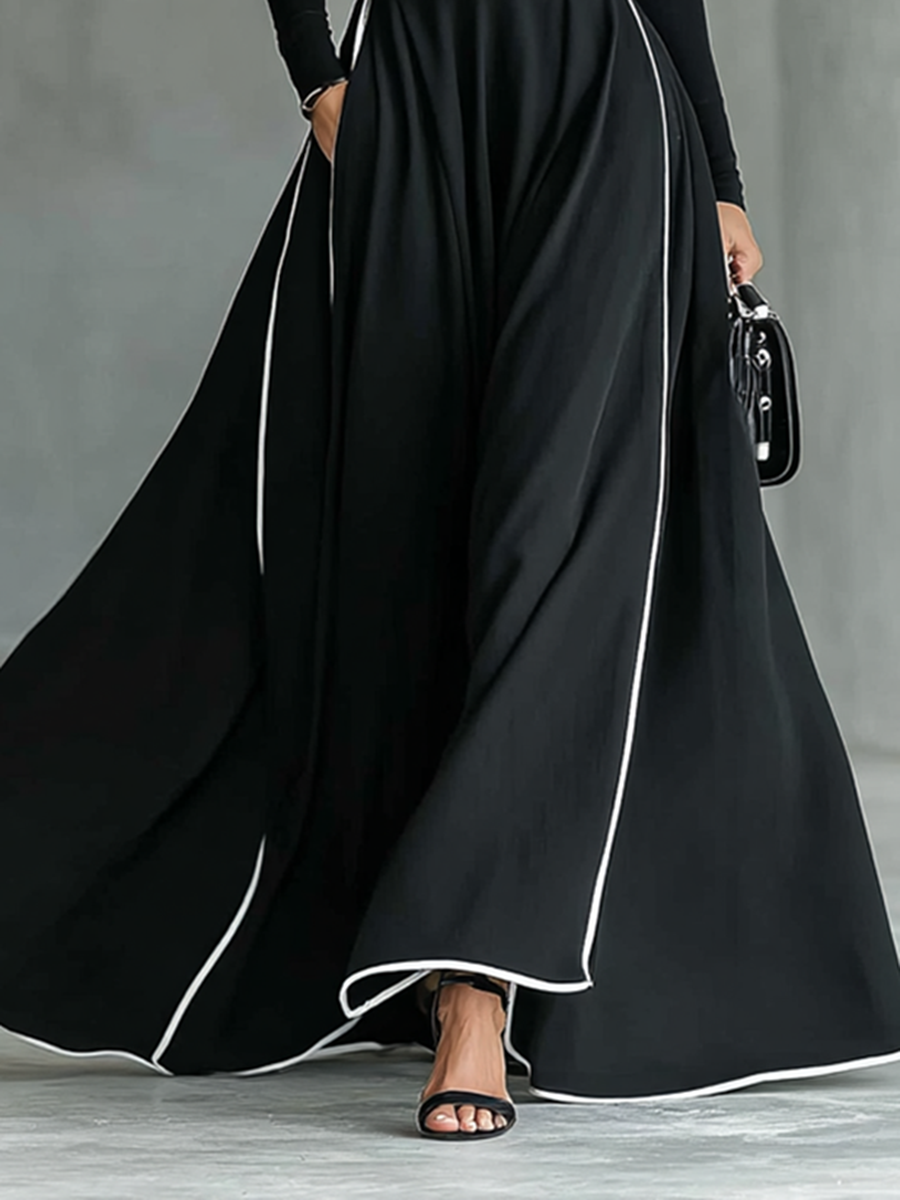 Women's Black Long Sleeve Maxi Dress – House of Velari